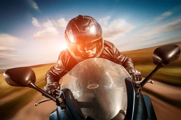 Photo sur Aluminium Moto Course de motards sur la route
