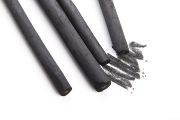 Artist's black charcoal with smudge