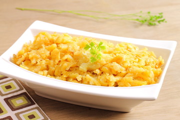 Bacalhau Dourado o à Brás, cod fish recipe from Portugal