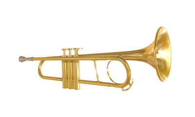 Gold Trumpet Isolated