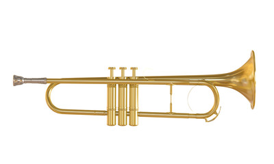 Obraz na płótnie Canvas Gold Trumpet Isolated