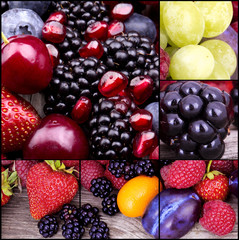 tasty summer fruits on a wooden table