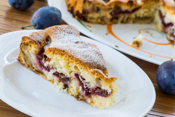 cake with plums
