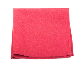 Red textile napkins on a white background