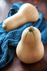 Butternut squash on a wooden table