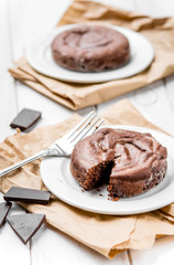 Two chocolate fondants