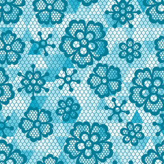 Old lace seamless pattern, ornamental flowers. Vector texture.
