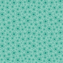 Blue seamless floral pattern