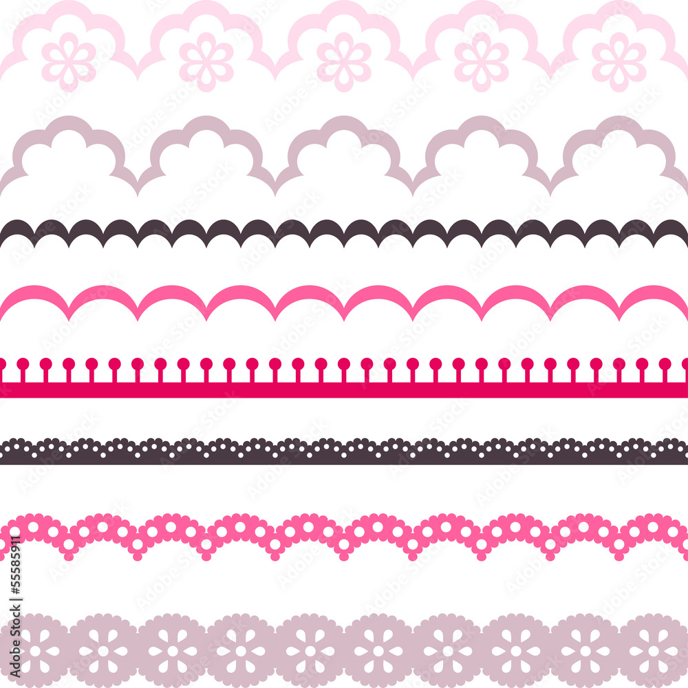 Wall mural Old lace ribbons, abstract ornament. Vector texture.