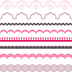 Old lace ribbons, abstract ornament. Vector texture. - obrazy, fototapety, plakaty