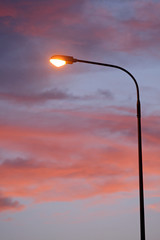 Electric Street lamp at dawn