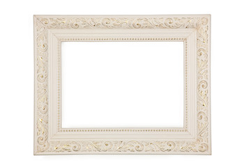 White frame with gold pattern