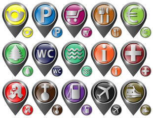 Pois Standort Vektor Set