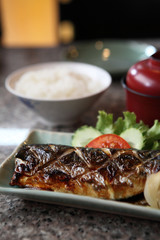 Grill Mackarel fish japanese food