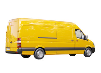 Commercial van isolated