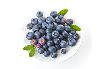 Blueberries in a dish