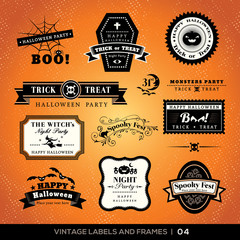 Obraz premium Vintage Halloween labels and frames