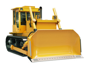 Fototapeta premium Heavy crawler bulldozer isolated