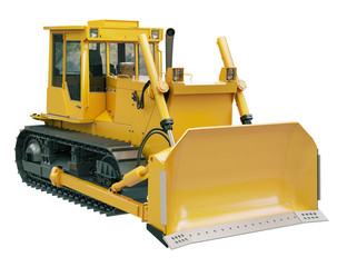 Fototapeta premium Heavy crawler bulldozer isolated
