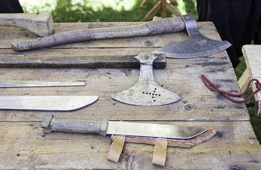 Axes and knives medieval