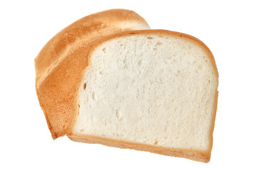 Slice of bread on white background