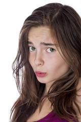 Obraz premium portrait of a teenage girl isolated on white