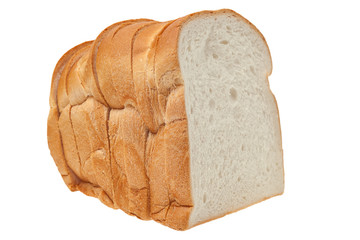 Loaf of bread on white background