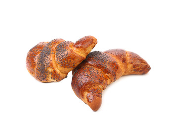 Appetizing croissants with poppy.