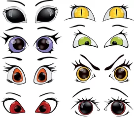 Raamstickers The complete set of the drawn eyes © liusa
