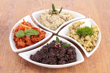 assorted of tapenade