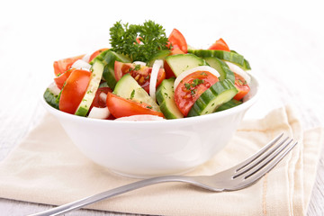 tomato salad with cucumber and parsley