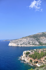 Fototapeta na wymiar Coastline at Greece island Thassos