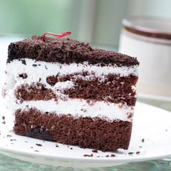 black coffee and cake