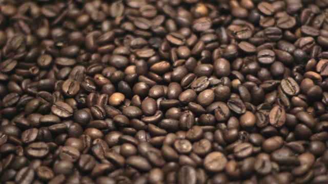 Coffee Beans on Rotation Plate.