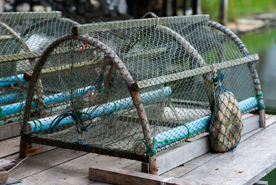 Crab trap Stock Photo