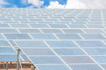 sun panels and blue sky