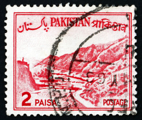 Postage stamp Pakistan 1960 Khyber Pass, Mountain Pass