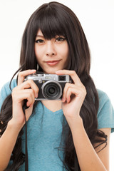 Asian woman and camera