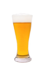 Glass of beer isolated on white