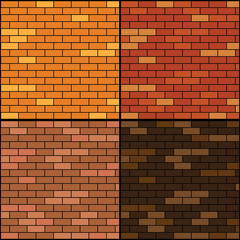 brick wall background set