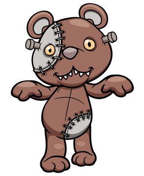 Naklejki Vector illustration of Evil teddy bear