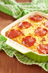 Casserole with pepperoni