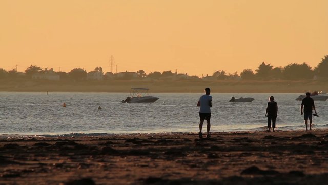 Man's footing on the beah 