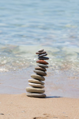 Fototapeta na wymiar Stack of balanced pebbles