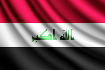 Waving flag of Iraq, vector