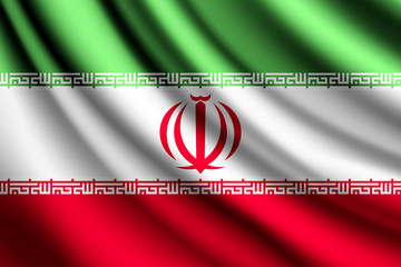 Waving flag of Iran, vector