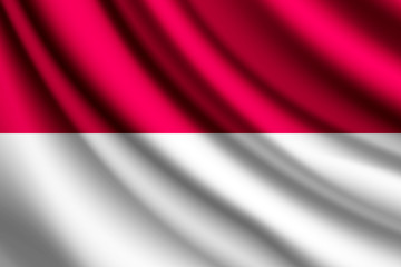 Waving flag of Indonesia, vector