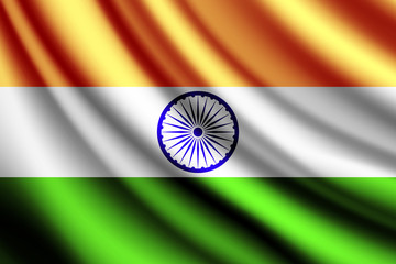 Waving flag of India, vector