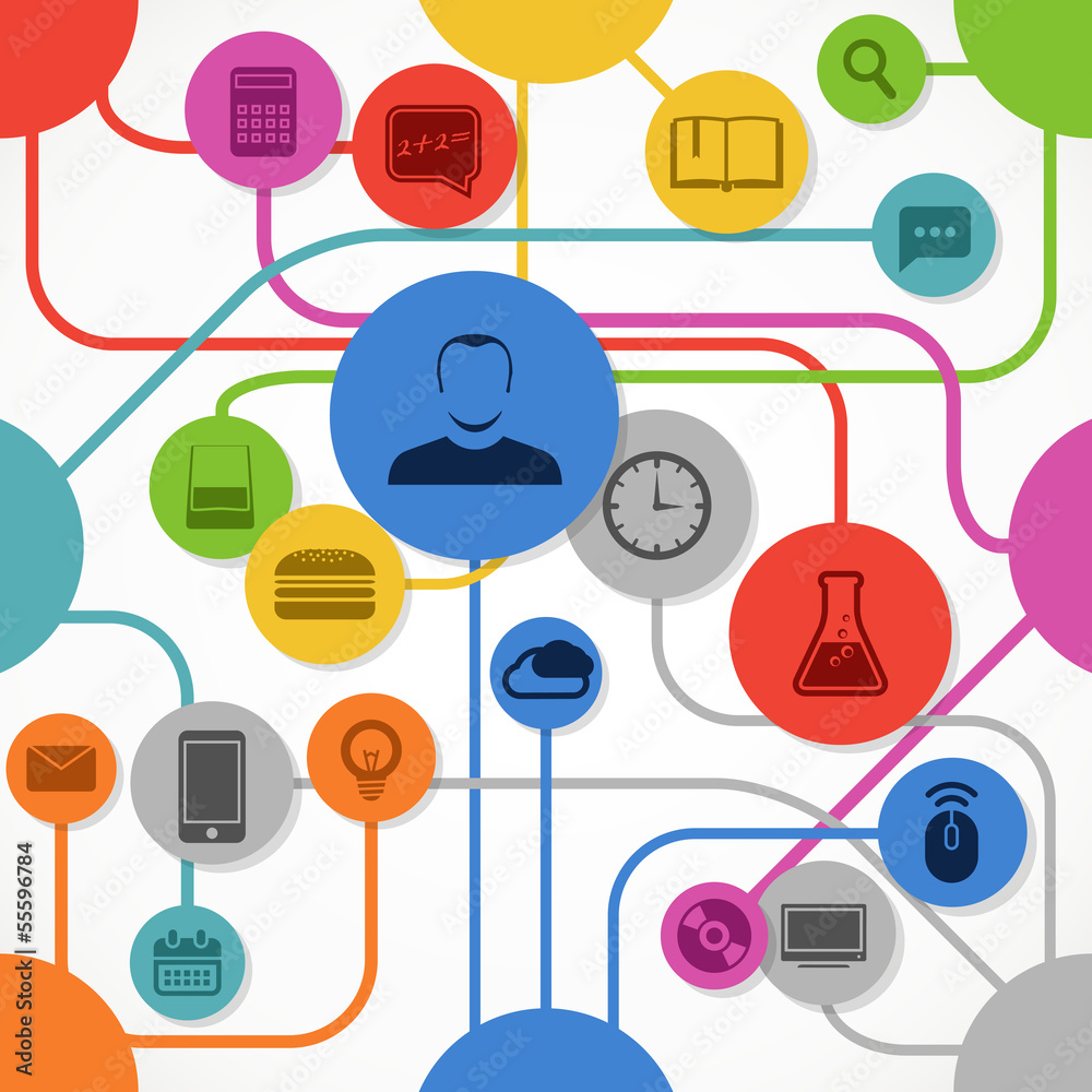 Aufkleber abstract media scheme with modern icons