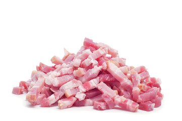 raw chopped bacon